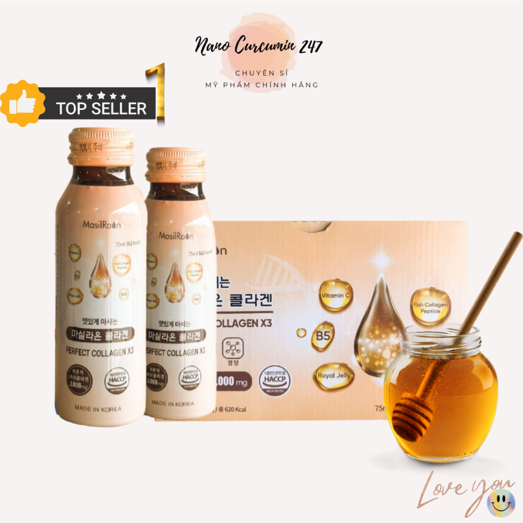Nước Uống X3 Collagen Perfect Hàn Quốc - Nước Collagen Sữa Ong Chúa Chống Lão Hoá, Tăng Cường Sức Khoẻ