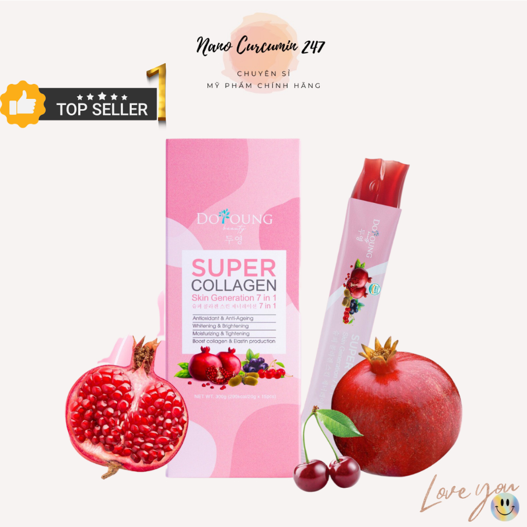Set 7 Thanh Tặng 1 Thạch Lựu Super Collagen Doyoung Thạch Bổ Sung Collagen Chống Lão Hóa