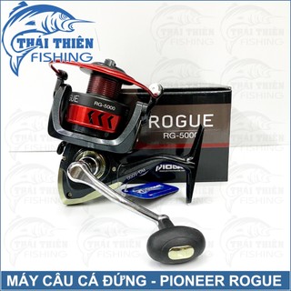 Máy câu cá kim loại pioneer rogue rg tay quay vặn ren