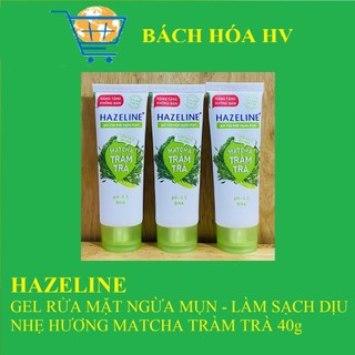 Hazeline gel rửa mặt ngừa mụn hương matcha tràm trà 40g - bach hoa hv