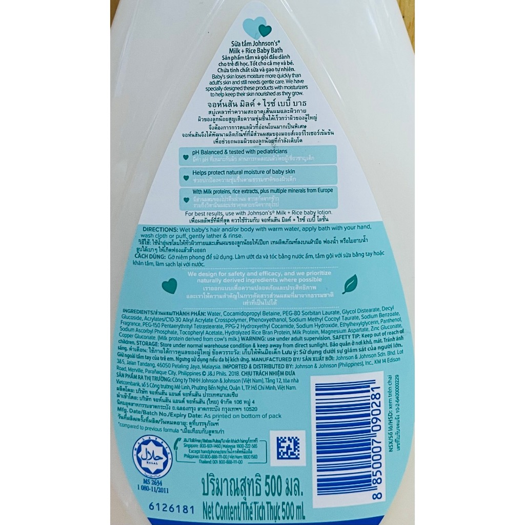 JOHNSON SỮA TẮM 1000 mL  - BACH HOA HV