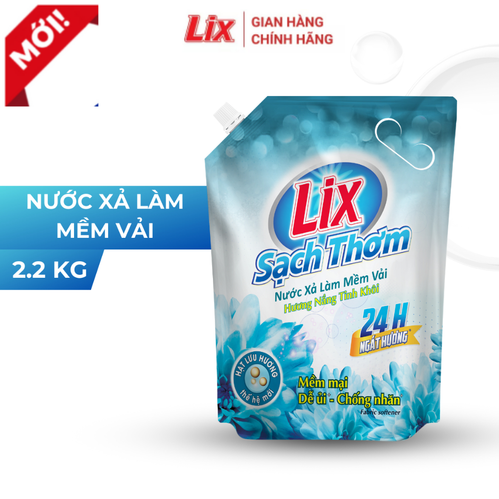 Nước xả Lix làm mềm vải sạch thơm hương nắng tinh khôi, nước xả vải thơm lâu Lixco Việt Nam