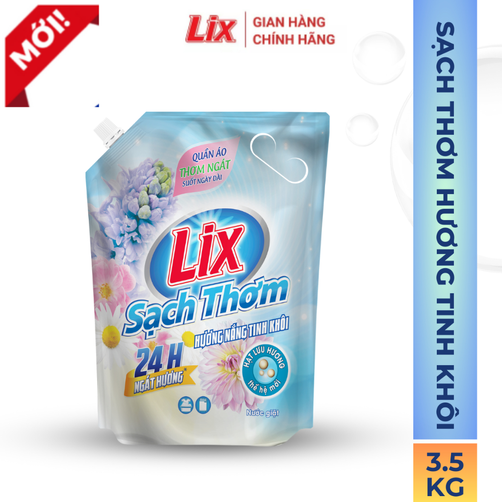 Nước giặt Lix sạch thơm hương nắng tinh khôi Lixco Việt Nam nước giặt Lix cho giặt tay và giặt máy