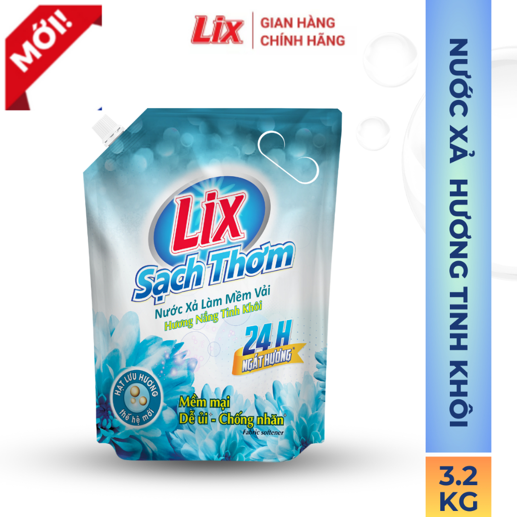 Nước xả Lix làm mềm vải sạch thơm hương nắng tinh khôi, nước xả vải thơm lâu Lixco Việt Nam