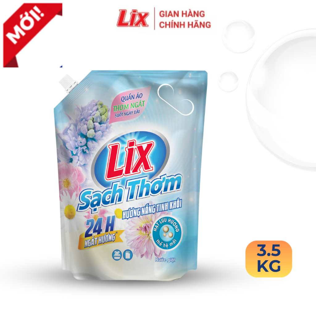 Nước giặt Lix sạch thơm hương nắng tinh khôi Lixco Việt Nam nước giặt Lix cho giặt tay và giặt máy