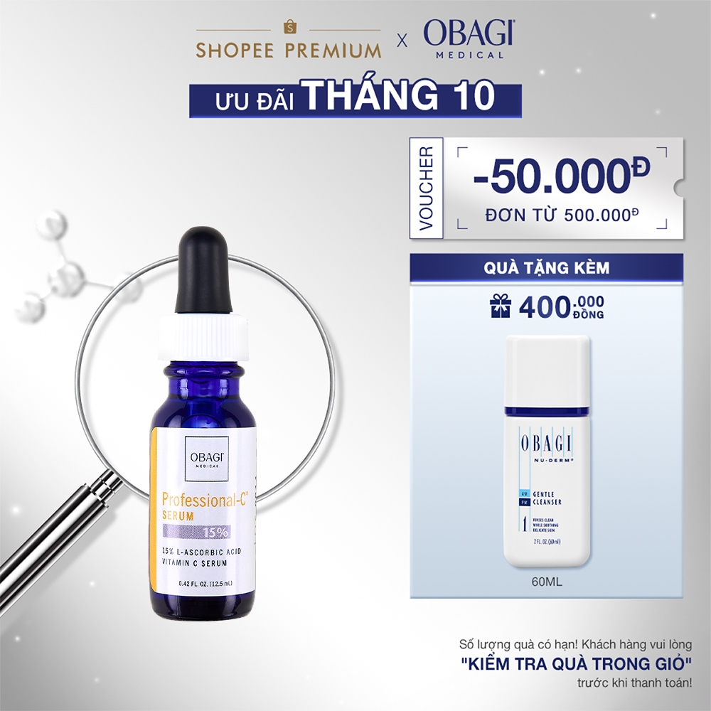 Serum Vitamin C 15% Dưỡng Sáng Da & Chống Oxy Hóa Obagi Professional-C 12.5ml