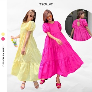Đầm babydoll nữ dáng dài nhiều tầng form rộng MIEU - JS12