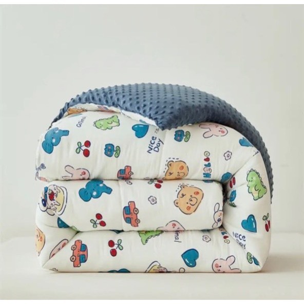 CHĂN COTTON ĐŨI SƠ ĐẬU NÀNH MÙA ĐÔNG - CHĂN MÙA ĐÔNG SIÊU ẤM KT 2MX2M3