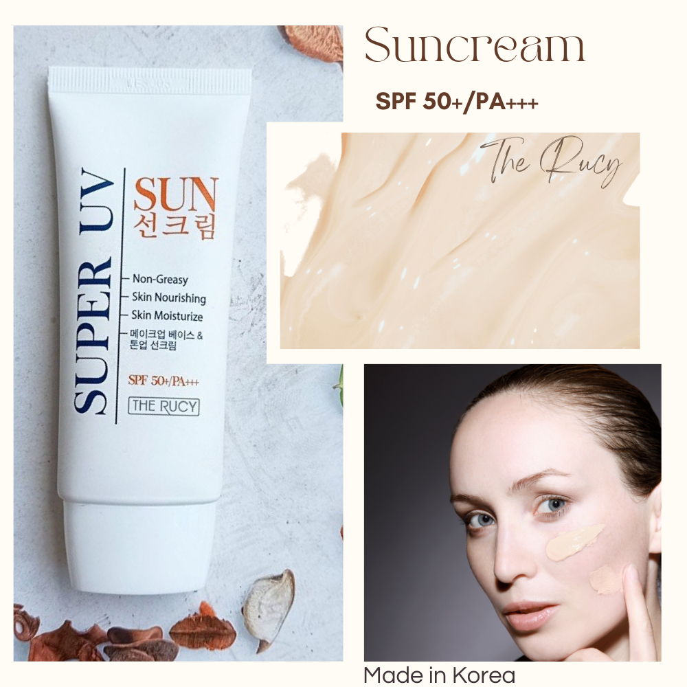 Kem chống nắng vật lý Hàn Quốc hiệu quả bảo vệ da cao ngay tức thì The Rucy Super UV Suncream SPF 50+/PA+++  50ml