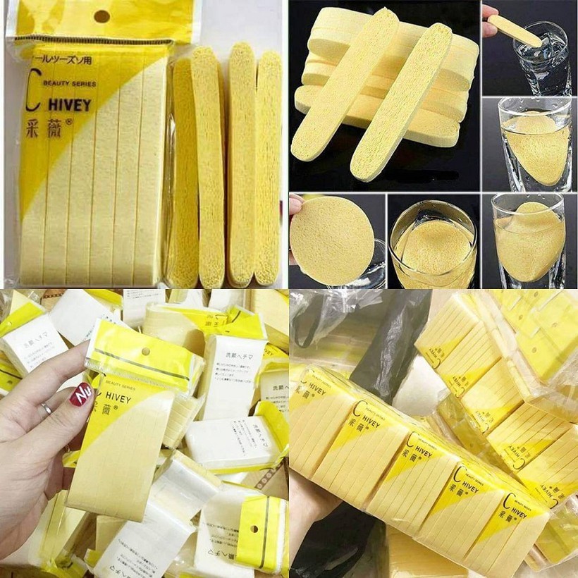 Bông Mút Nở Rửa Mặt Chivey 12 Cái
