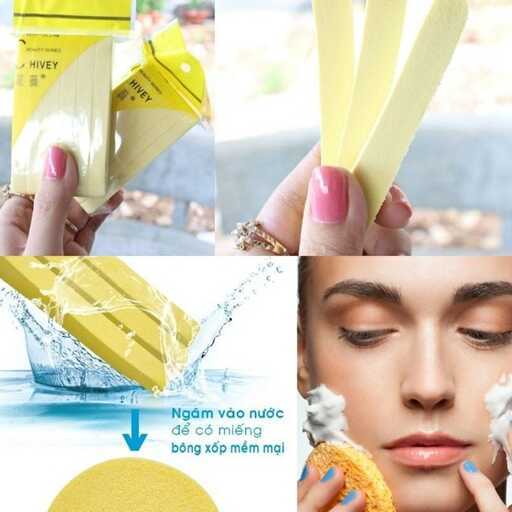 Bông Mút Nở Rửa Mặt Chivey 12 Cái