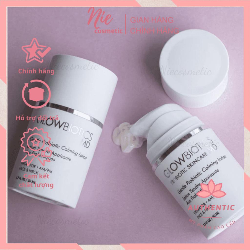 Kem dưỡng tái tạo phục hồi da Glowbiotics Gentle Probiotic Calming Lotion 50ml