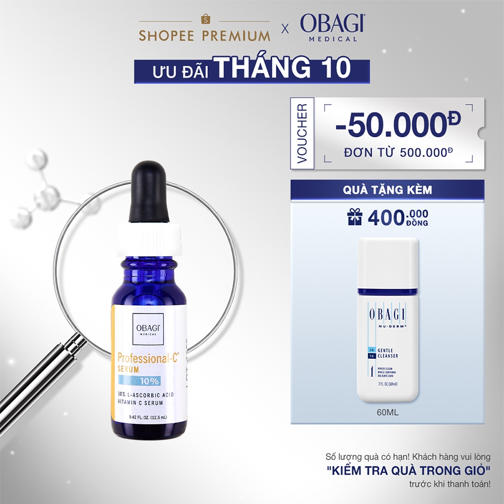 Serum Vitamin C 10% Dưỡng Sáng Da & Chống Oxy Hóa Obagi Professional-C 12.5ml