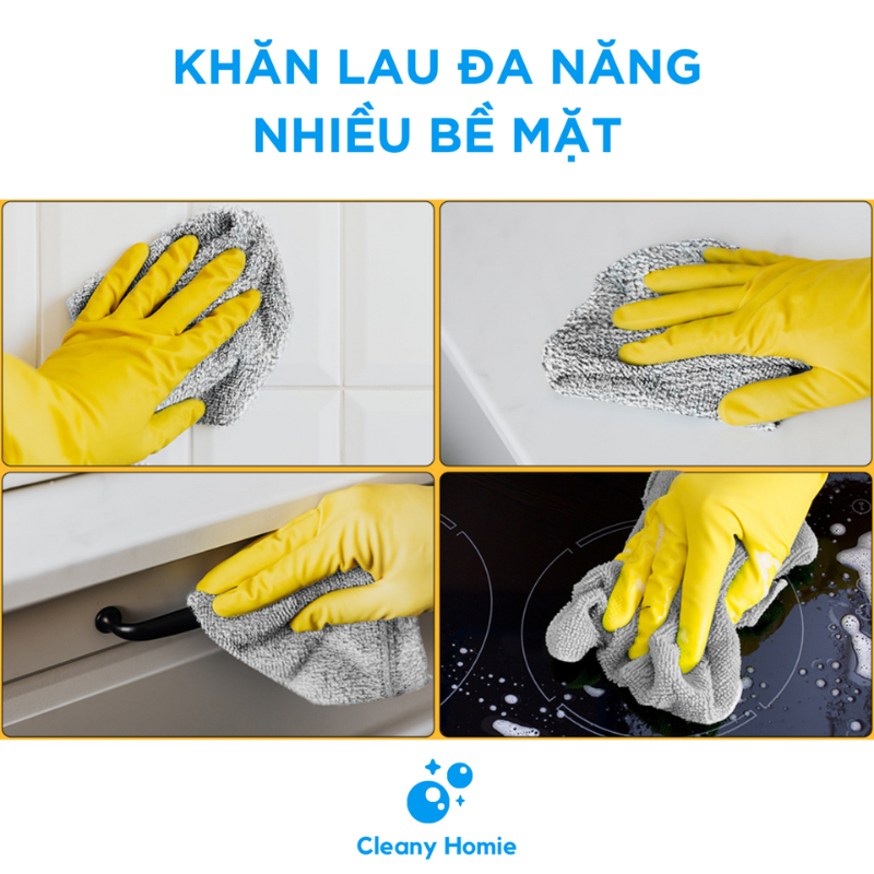 Khăn lau bếp đa năng sợi than tre 30x30 không dính dầu, khăn lau tay, lau bát nhà bếp siêu thấm hút, kháng khuẩn