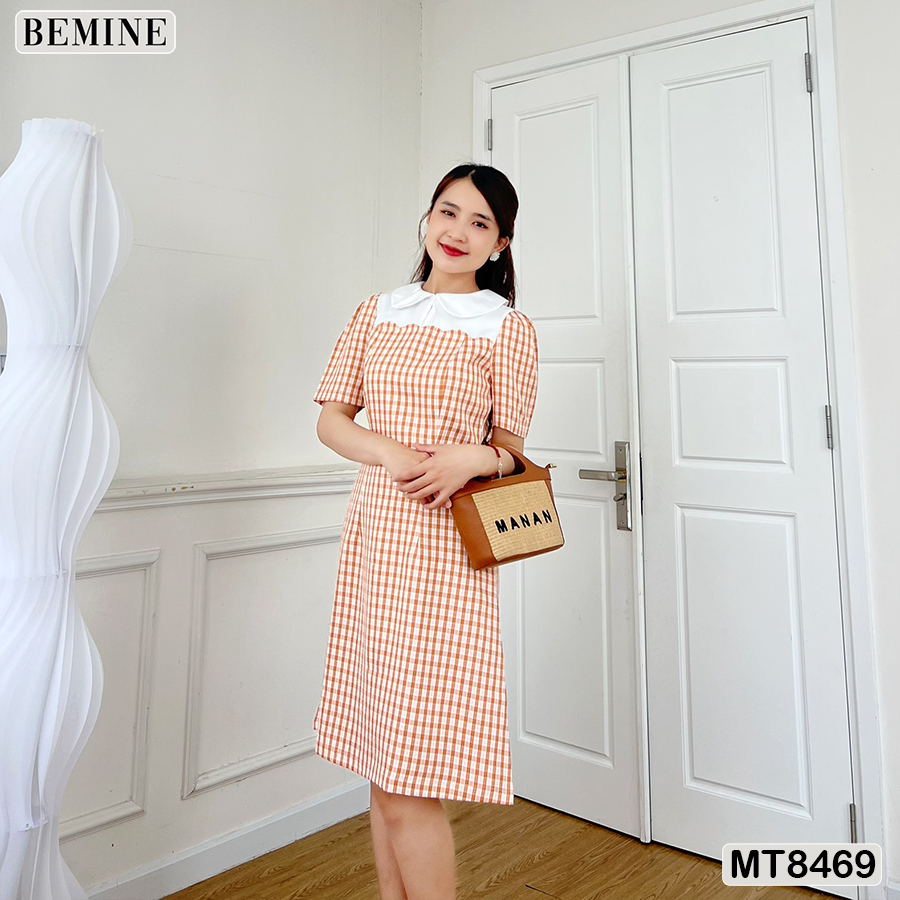 Đầm thiết kế cổ sen tay phồng BEMINE MT8469