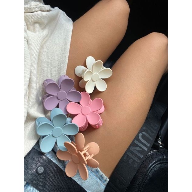 Kẹp tóc hoa hoạ tiết hoa xinh xắn màu sắc pastel dễ thương keo lỳyyy - H50