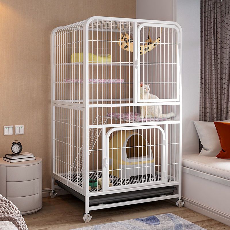 Chuồng mèo nan ống 3 tầng-5 tầng - Lồng mèo có bánh xe và hồng kèm hình thật shop chụp