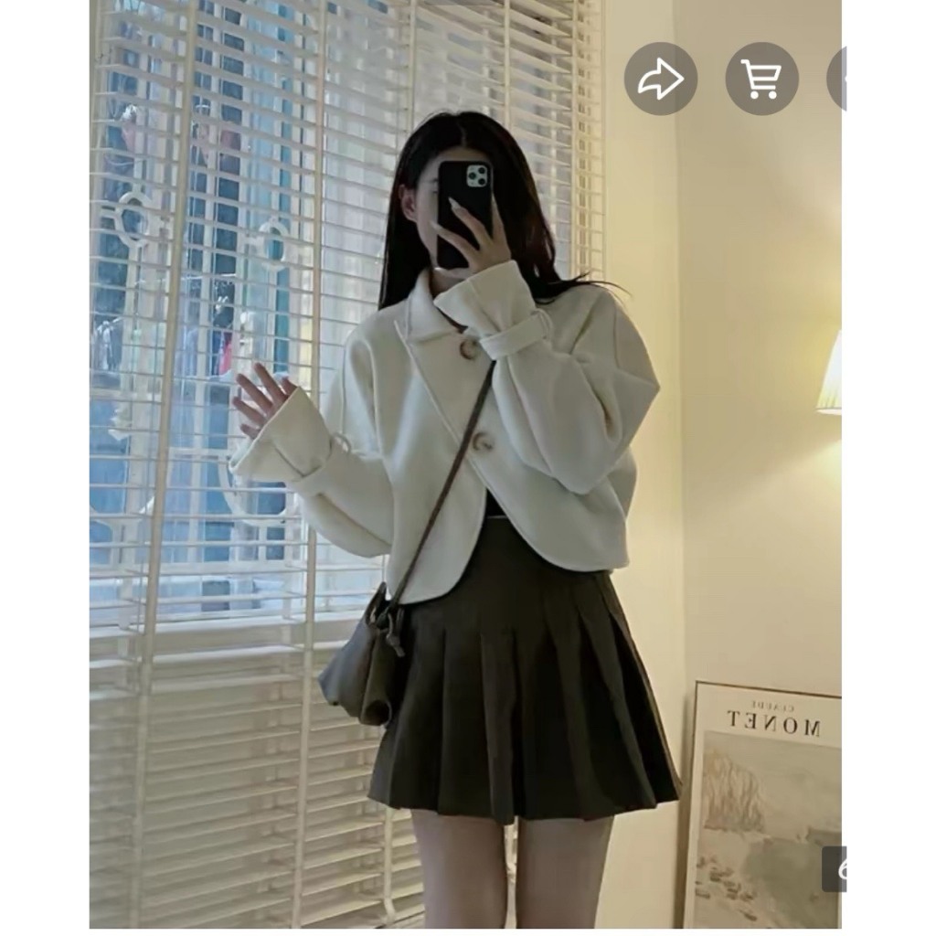 Áo dạ ép croptop đan chéo tiểu thư sang chảnh Maia Aodacrt152 P0K16