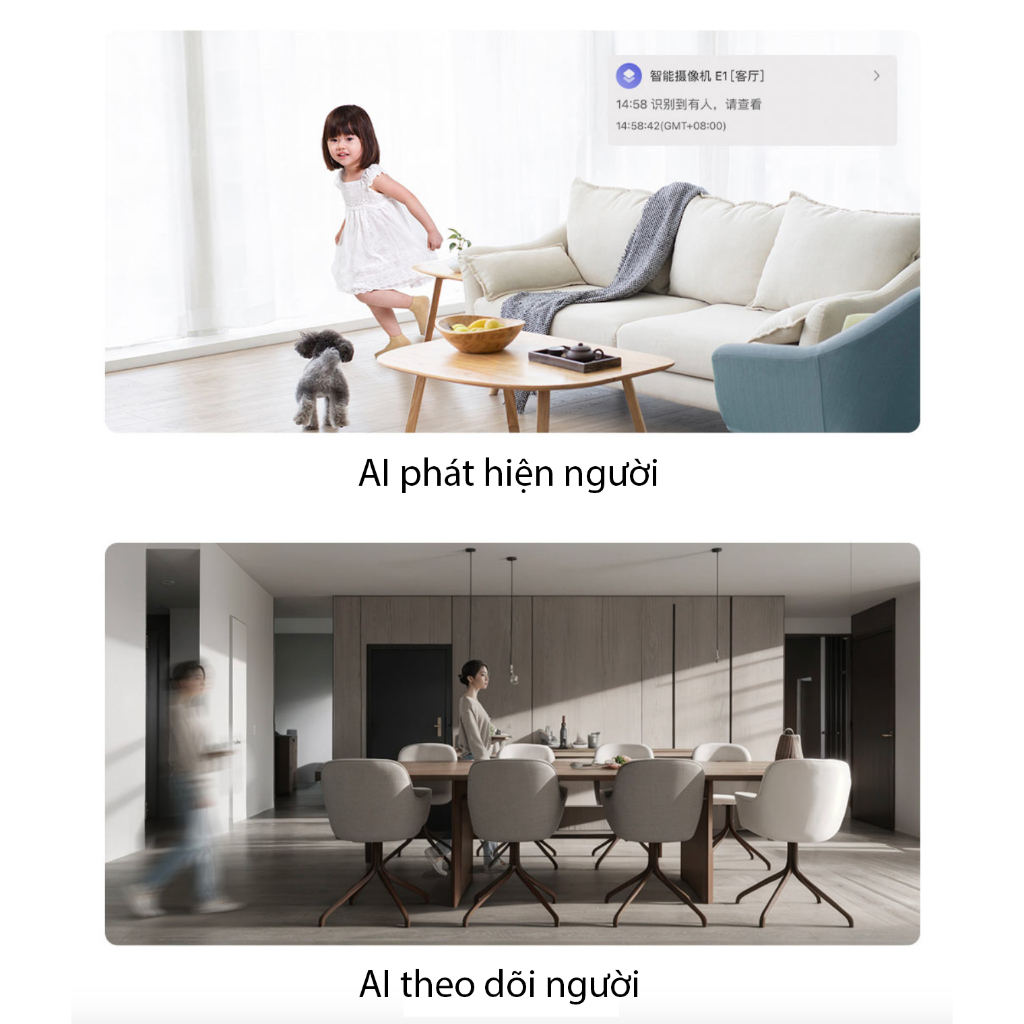 Camera AI thông minh Aqara E1 CH-C01E bản quốc tế, độ phân giải 2K, trang bị kết nối Wifi 6, tương thích Homekit