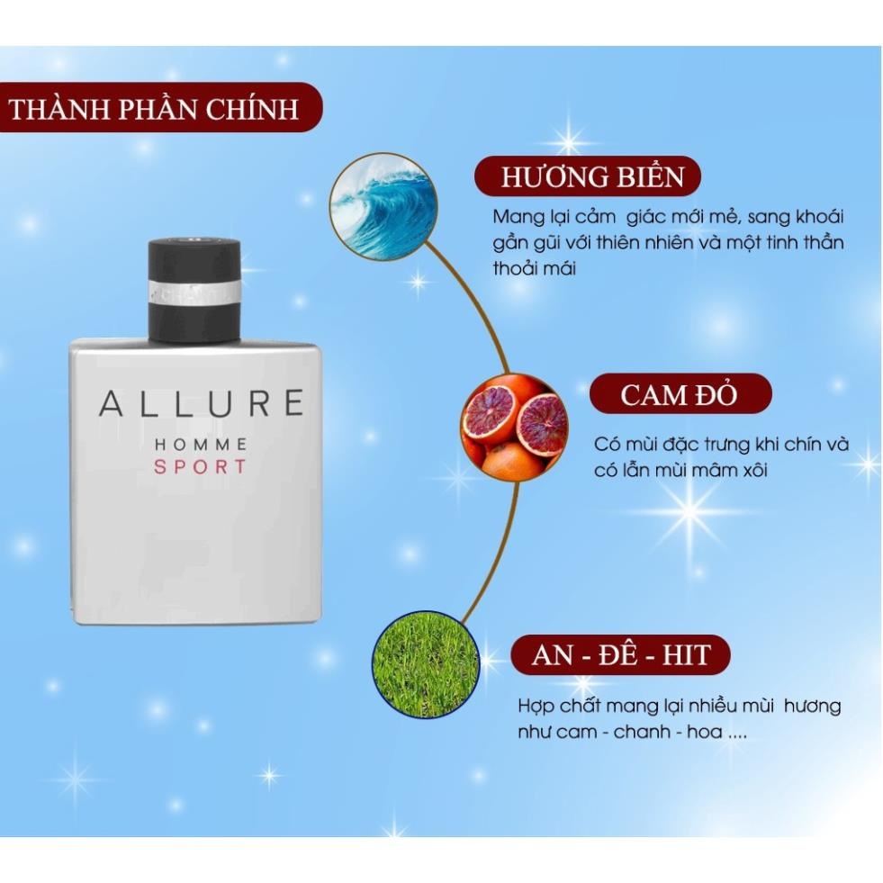 Nước Hoa CHA.NEL Allure Homme Sport Bạc EDT 100ml dầu thơm lâu nam tính mạnh mẽ cuốn hút đậm chất hiện đại MGT Perfume