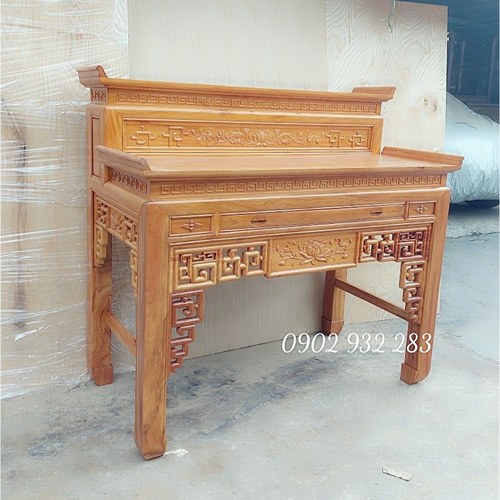 Sập thờ , Bàn thờ 2 tầng gỗ gõ đỏ 1m54