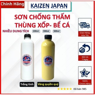 Sơn chống thấm thùng xốp, bể cá màu trắng - vàng 200-330-500ml