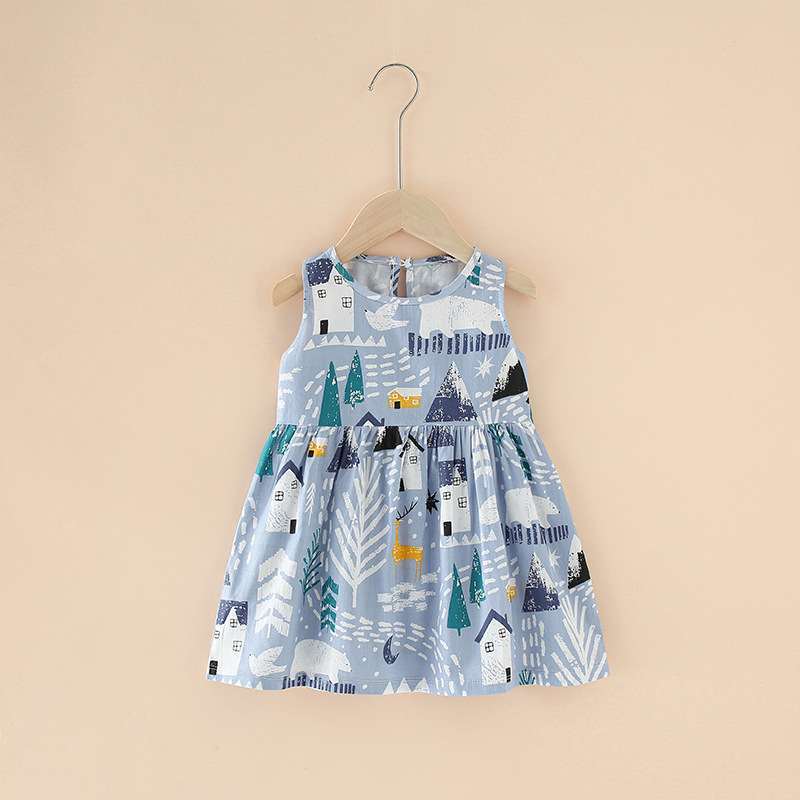 Váy bé gái mùa hè, đầm bé gái. váy cotton thô mùa hè phong cách hàn quốc
