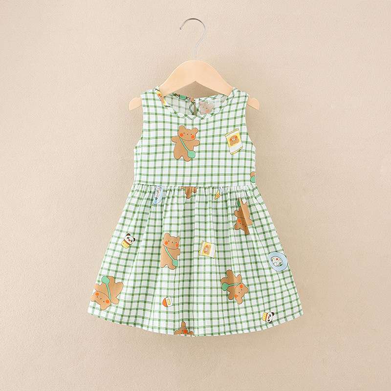 Váy bé gái mùa hè, đầm bé gái. váy cotton thô mùa hè phong cách hàn quốc
