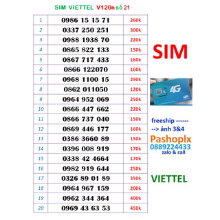 Sim viettel số đẹp 21