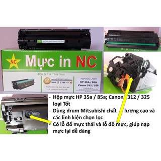 Hộp mực 35A chính hãng NC, in rất Đậm, cho HP p1005, p1006. Là Cartridge, catrich, toner máy in