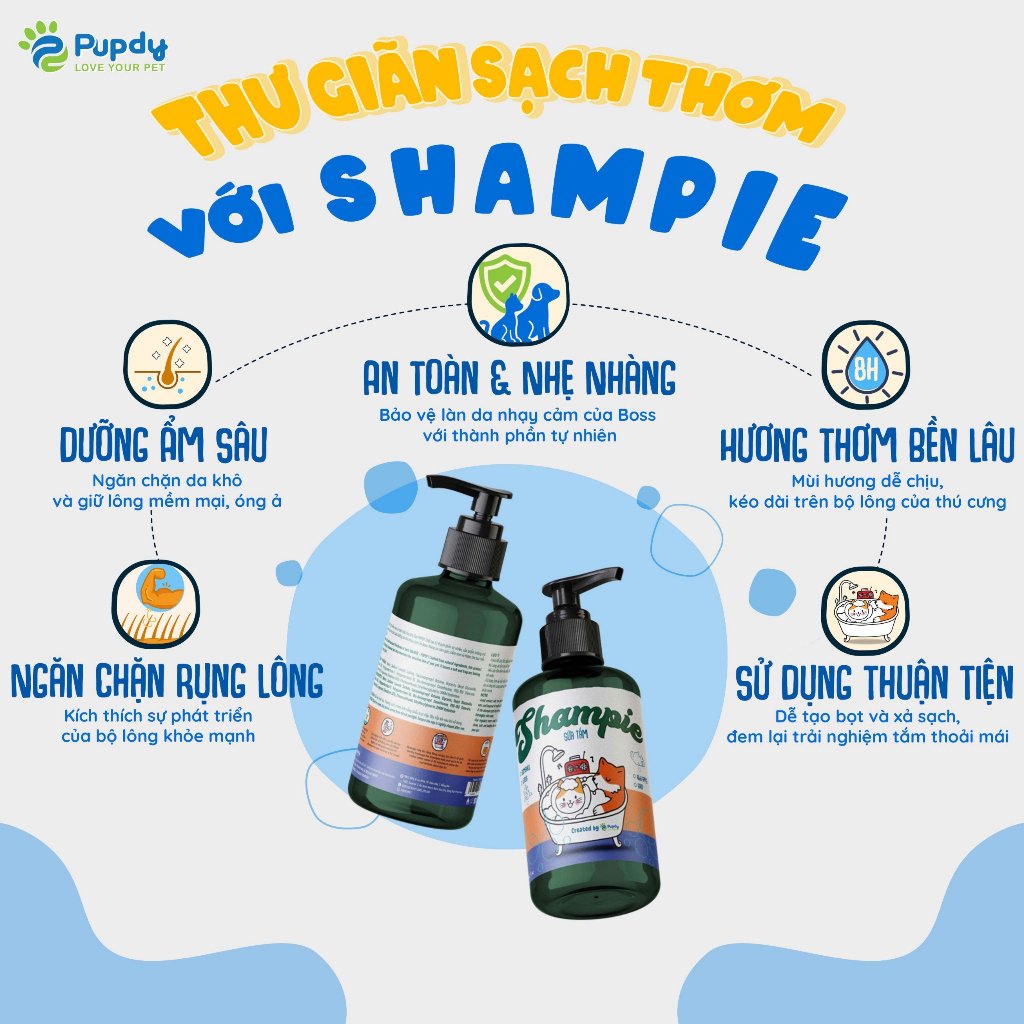 Sữa Tắm Thú Cưng Cao Cấp Shampie - Pupdy chính hãng