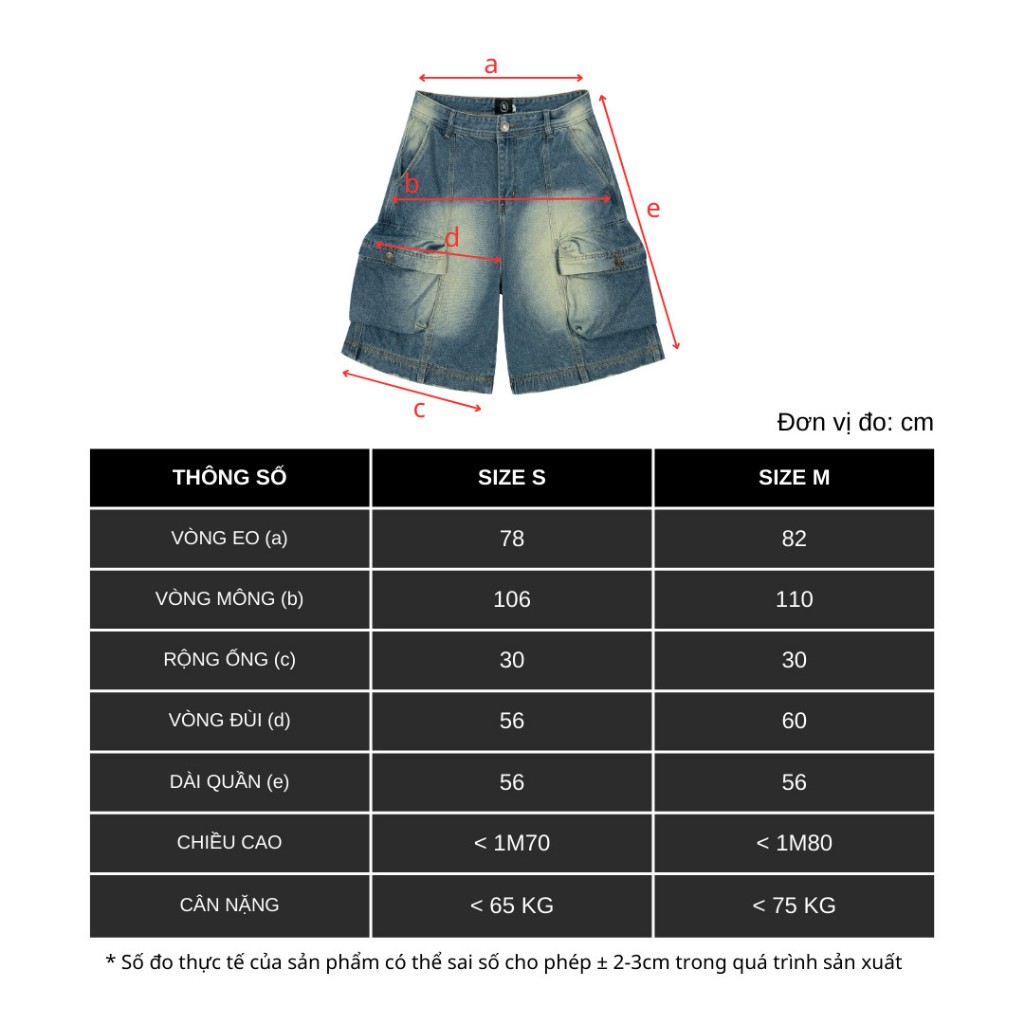 Bad Choices | Quần Shorts Jean túi hộp WASH màu form Unisex