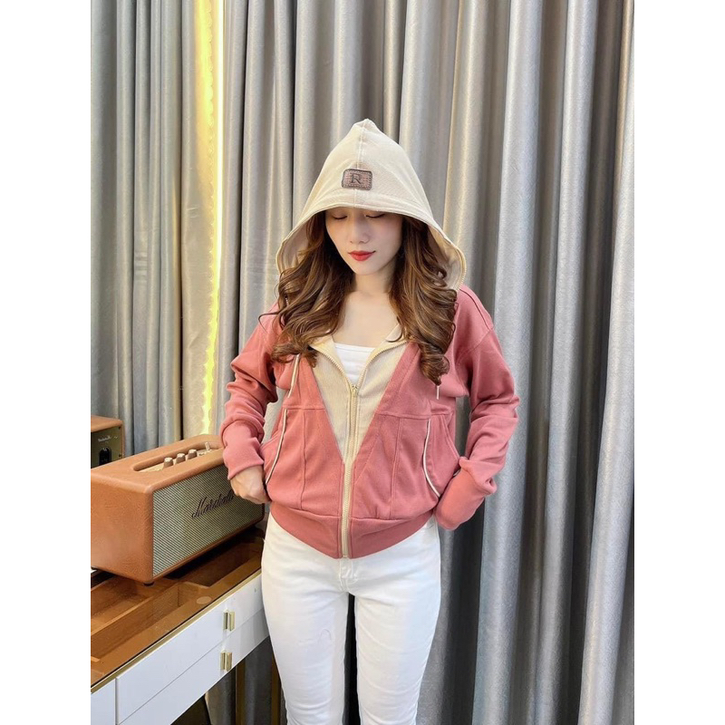 ÁO KHOÁC GÂN PHỐI MÀU STYLE - FORM LỬNG - SIZE 40-57KG - GPM15