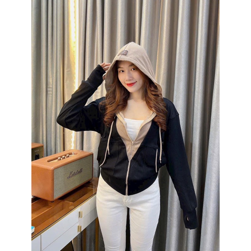 ÁO KHOÁC GÂN PHỐI MÀU STYLE - FORM LỬNG - SIZE 40-57KG - GPM15