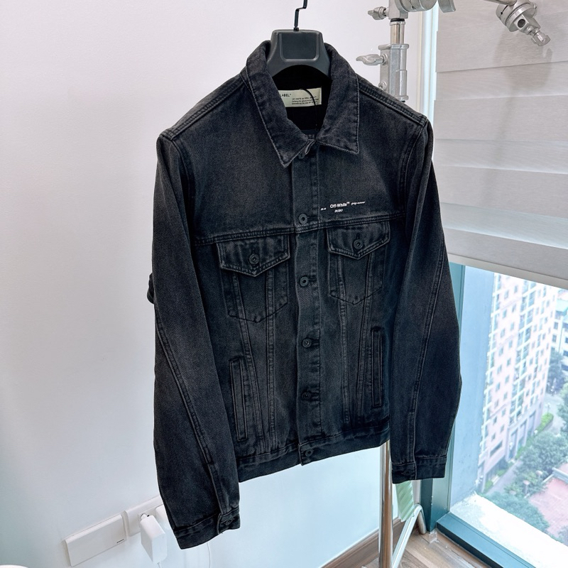 ⚡️ - Áo Khoác Off-White™ C/O Virgil Abloh Tape Arrows Denim Jean Jacket, Áo khoác bò OW