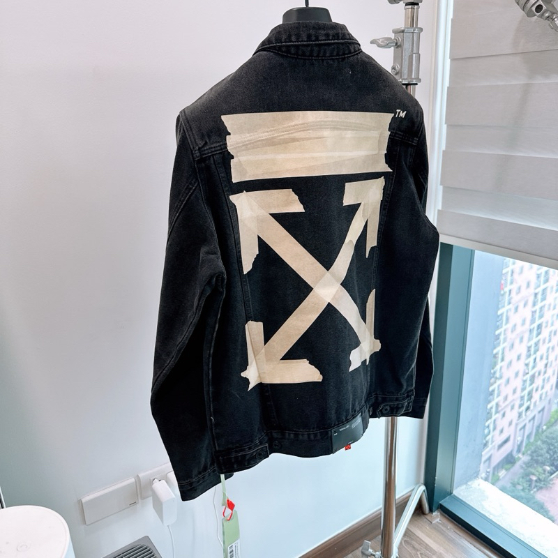 ⚡️ - Áo Khoác Off-White™ C/O Virgil Abloh Tape Arrows Denim Jean Jacket, Áo khoác bò OW