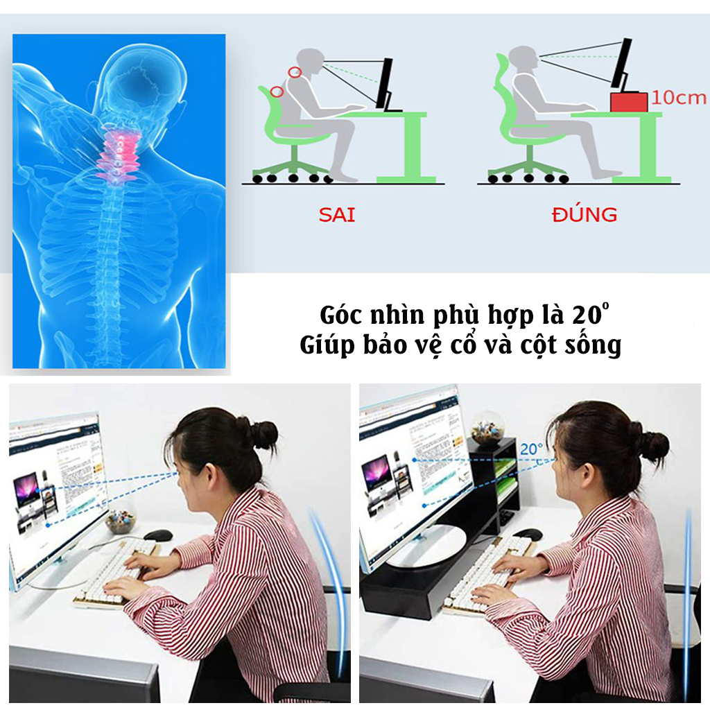 Kệ Màn Hình Cho Imac và Desktop, Kệ Màn Hình Máy Tính Để Bàn Decor Bàn Làm Việc Chất Lượng Cao