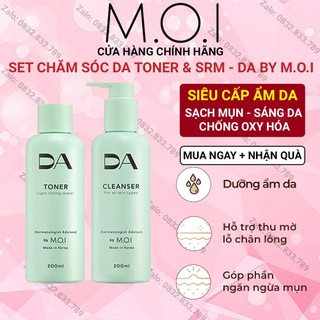 Combo fullsize sữa rửa mặt và toner da by moi cosmetics hồ ngọc hà - làm sáng cấp ẩm‎‎