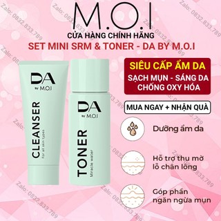 Combo mini sữa rửa mặt và toner da by moi cosmetics hồ ngọc hà - làm sáng cấp ẩm‎‎