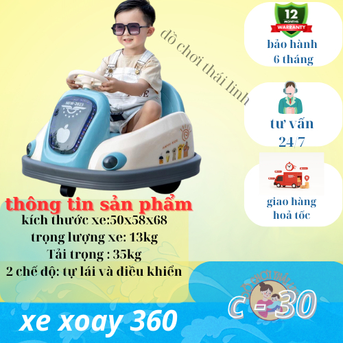 Xe xoay 360 độ hình QUẢ TÁO C-30 mẫu mới nhất 2023