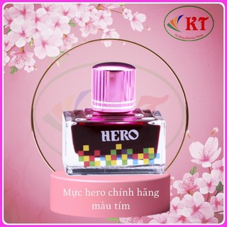 Mực Hero bơm bút máy chính hãng màu tím/ mực mau khô không lắng cặn, dùng được cho các loại bút máy.
