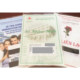 Combo bọc sổ khám bệnh, tiêm chủng, sổ liên lạc.... bamarau