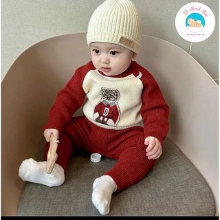 Sét bộ len cổ tròn cho bé trai 5-13kg