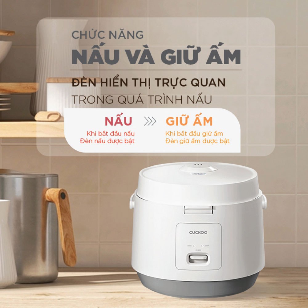 Nồi cơm điện Cuckoo 1.8L CR-1095 màu trắng- Công nghệ nhiệt 3D - bản quốc tế tiếng Anh - Hàng chính hãng Cuckoo Việt Nam