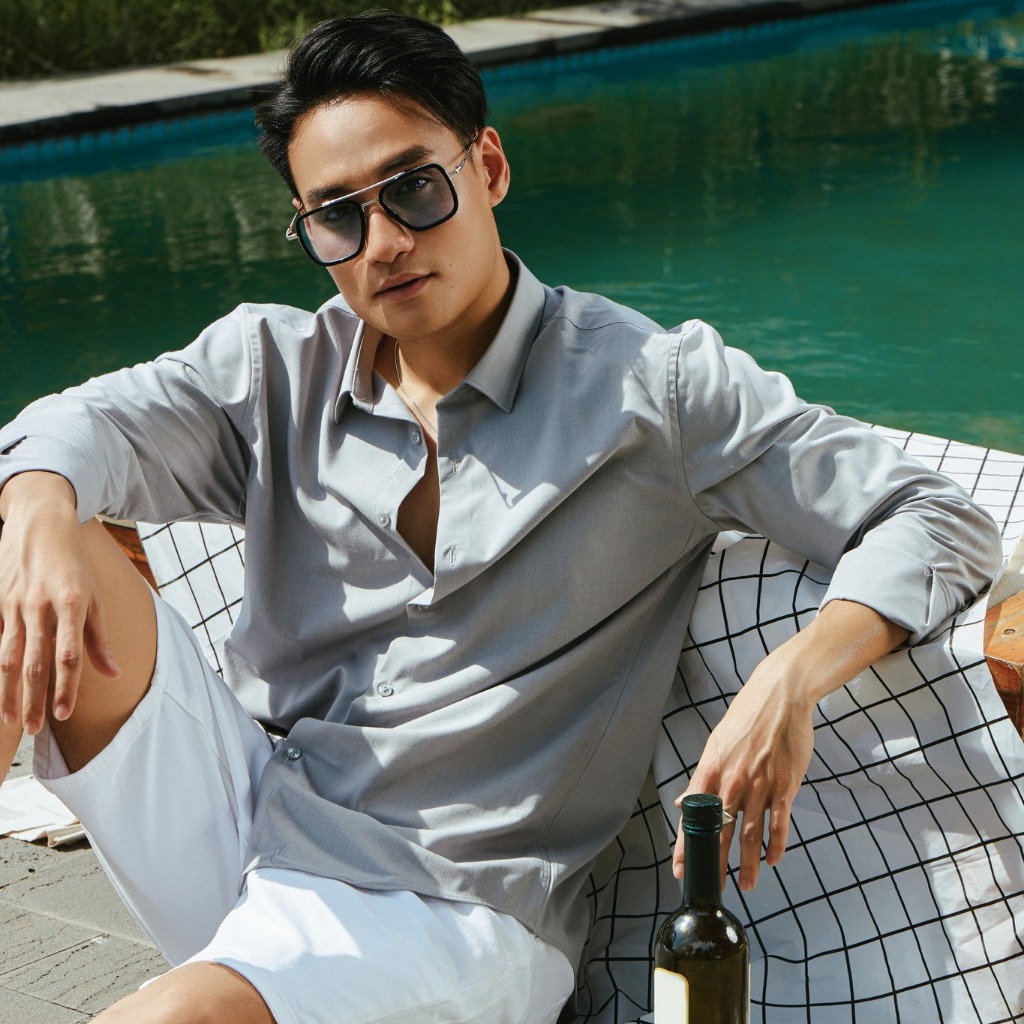 Áo sơ mi nam tay Dài ICDN Bamboo Basic thoáng mát chống nhăn bề mặt - SMID0092