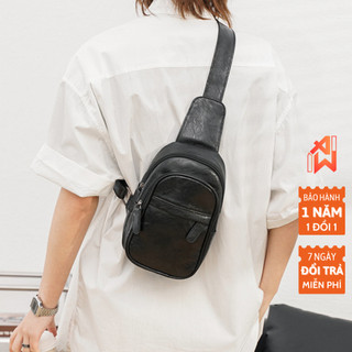 Túi đeo chéo nam da pu cao cấp sức chứa lớn có lỗ xỏ dây sạc và tai nghe ARTW TDC031