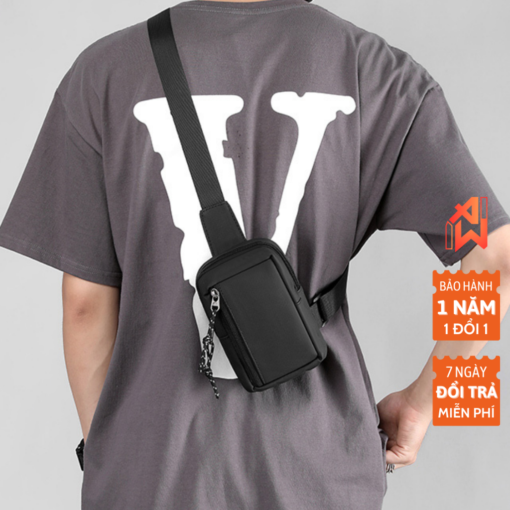 Túi đeo chéo nam da vải lót polyester chống nước kiểu dáng nhỏ gọn nhưng sức chứa cao ARTW ART056