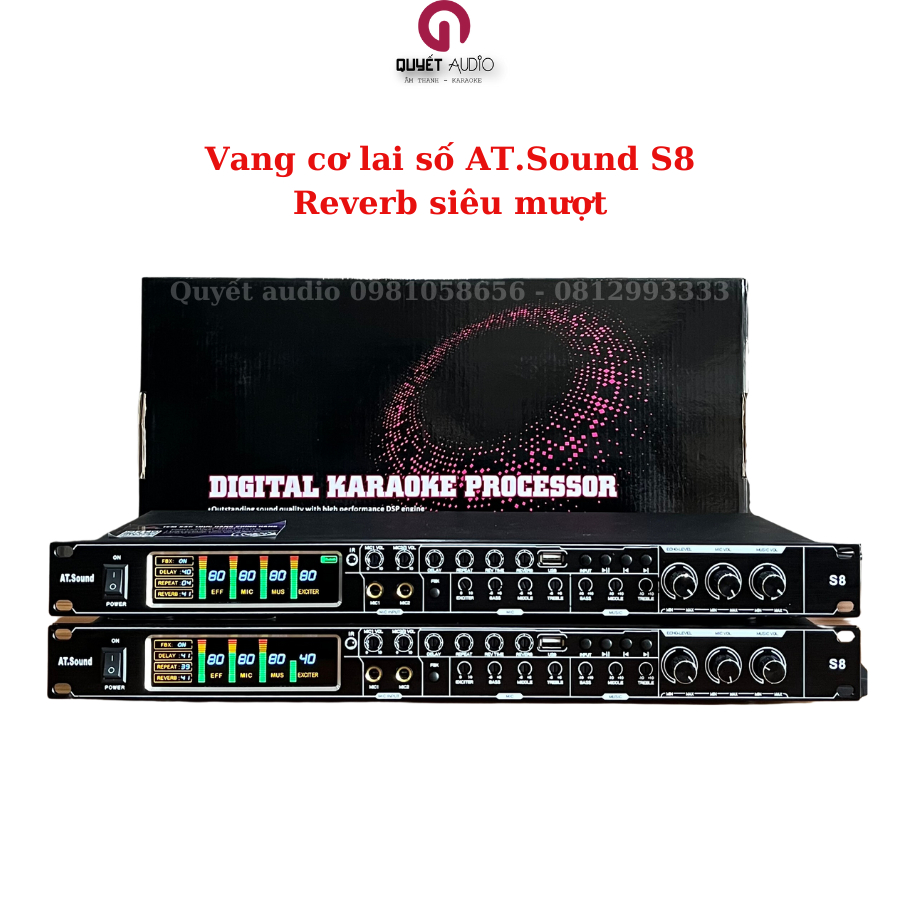 Vang cơ lai số AT.Sound S8 CHÍNH HÃNG Reverb siêu mượt - Chống hú cực tốt Bảo hành 24 tháng