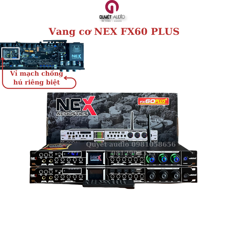 Vang cơ Nex FX60 Plus (Đen) - Vang cơ thế hệ mới năm 2023 - Hàng chuẩn nguồn đủ 5 dây_ Nex FX 60 plus NEX FX70 Q800