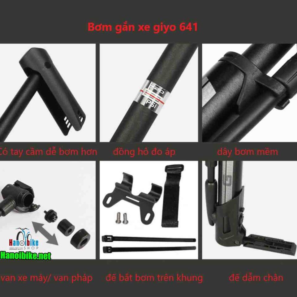 Bơm gắn xe mini giyo GM 641 siu tiện lợi